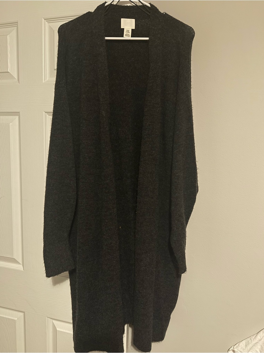 Cozy Open-Front Women’s Cardigan Sweater - charcoal grey
